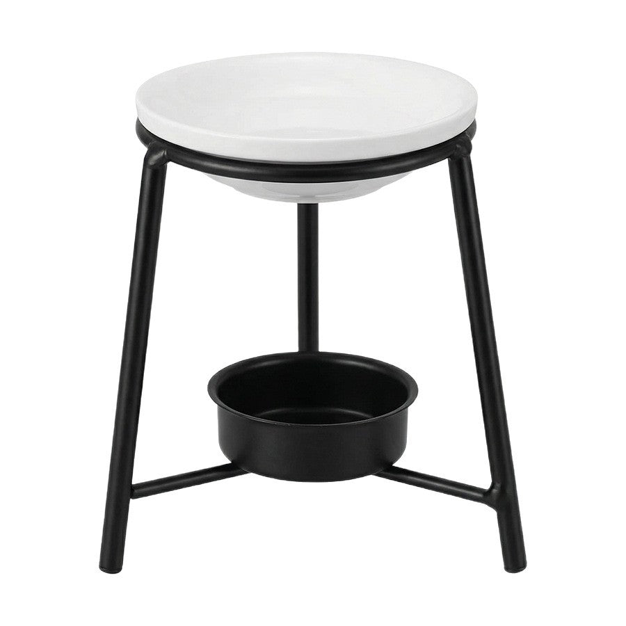 Detail van de zwarte smeedijzeren Noire aroma brander