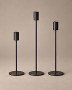 Linea | 3 Zwarte Kandelaren set
