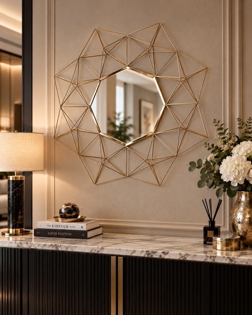 Milano Gold | Geometrische Wandspiegel