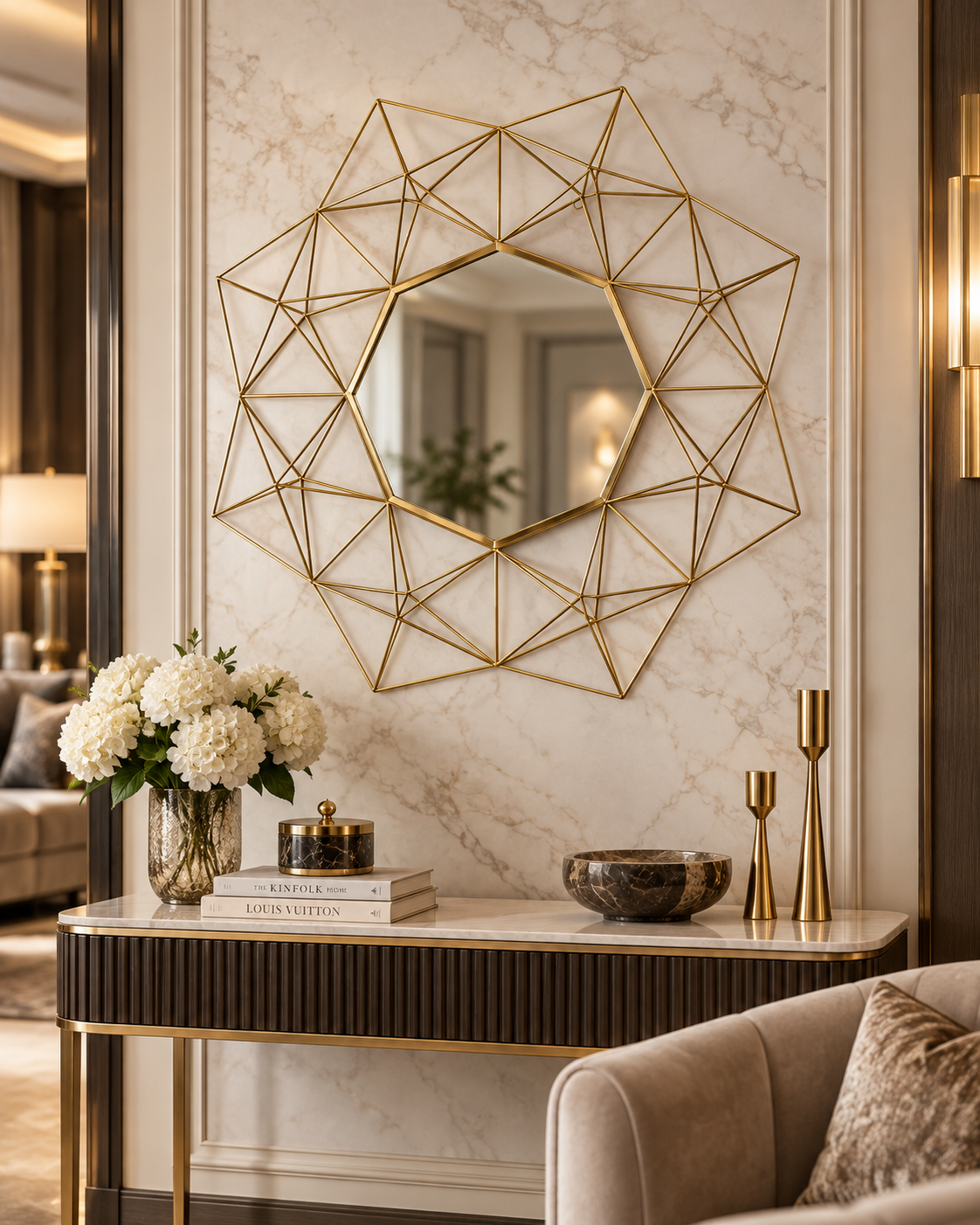 Milano Gold | Geometrische Wandspiegel