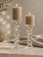 Ondine | Glazen Kandelaar met Gouden Sculpturaal Design