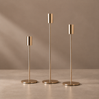 Linea | 3 Gouden Kandelaren Set